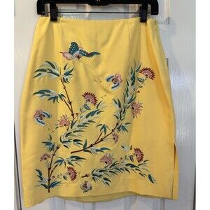 Carlisle Collection Designer Skirt Sz 8 Silk Embroidered Tapestry Multicolor